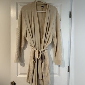 Cozy Beige Waffle-Knit Robe